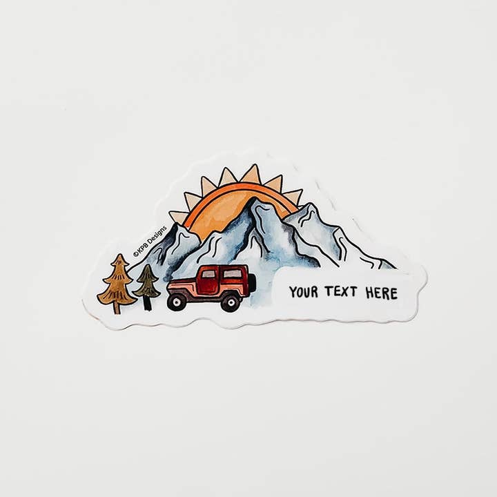 Tilpasselig Mountain Jeep Vinylklistermærke for engroshandel hos Sticker Girl