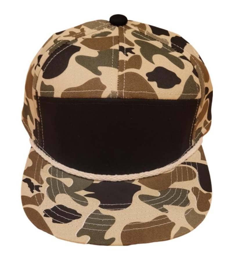 ThatsRad - Wholesale Baseball Cap - Kids - Kids 7 Panel Black Camo Snapback Hat