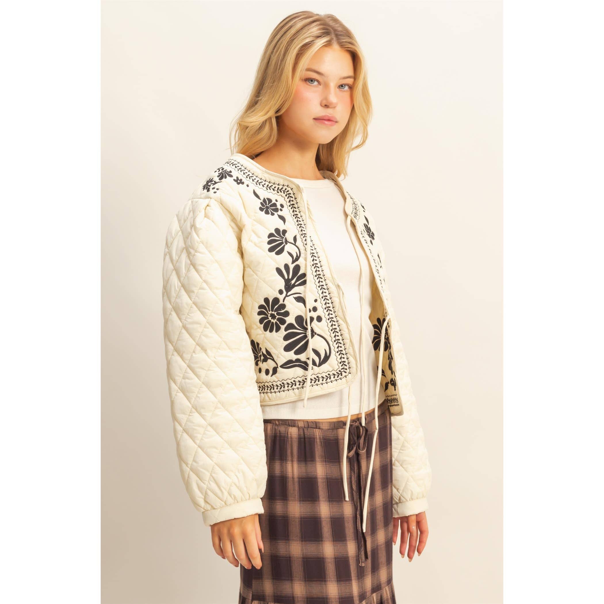 HYFVE - Wholesale Jacket - Women's - Quilted Floral Embroidered Padding Jacket8
