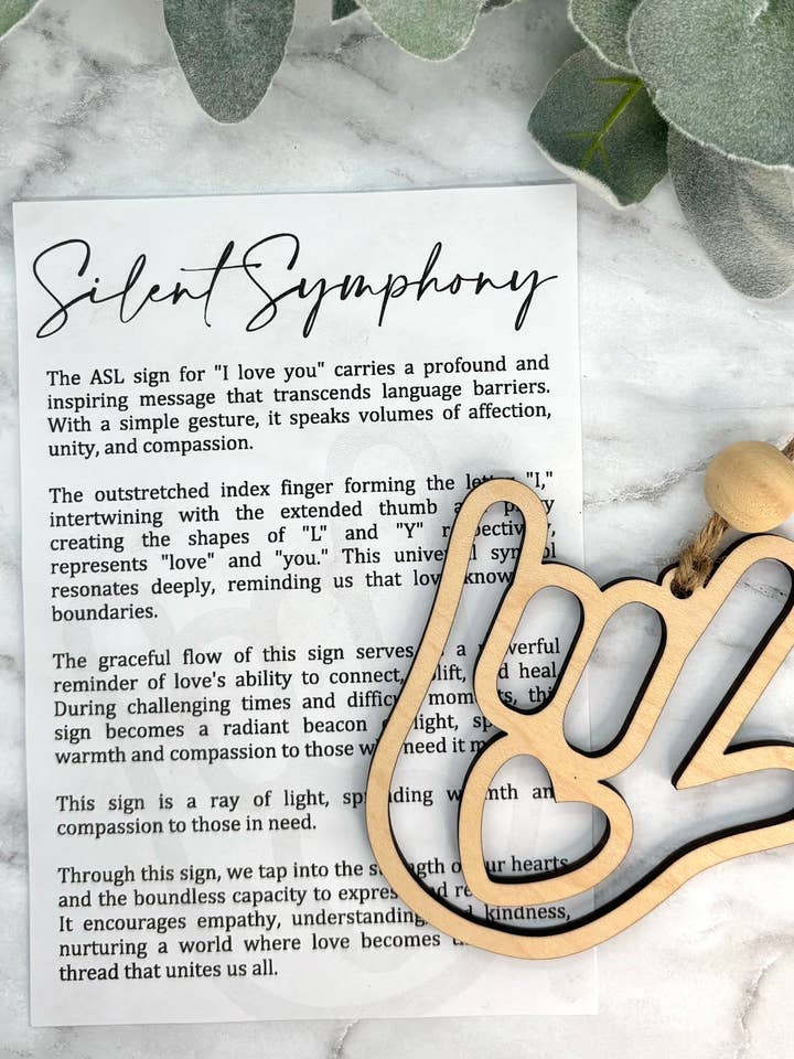 ASL “I Love You”-Silent Symphony Story Card Charm for wholesale by Harris Girl Creations