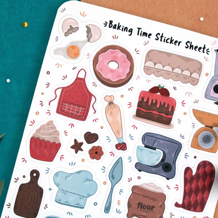 Bartista - Wholesale Sticker - Baking Time Sticker Sheet, Bullet journal stickers, Planner