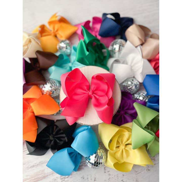 The Hair Bow Company - Wholesale Hair Bow - Kids - Oversize Grosgrain Hair Bow - Alligator Clip - 5.5"