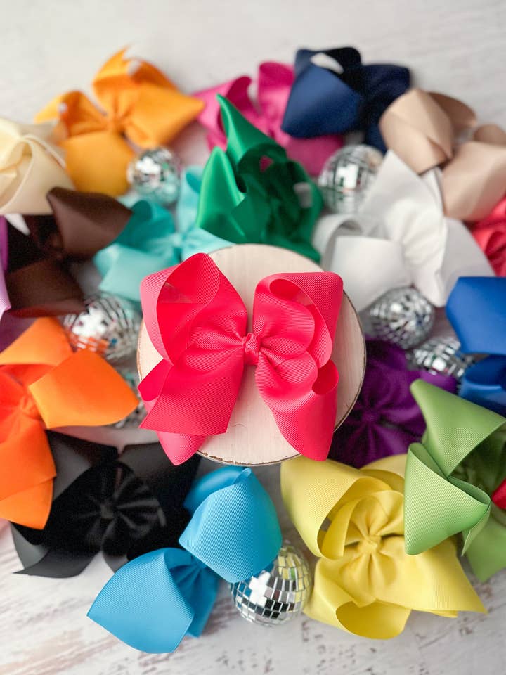 Oversize Grosgrain Hair Bow - Alligator Clip - 5.5" for wholesale by The Hair Bow Company