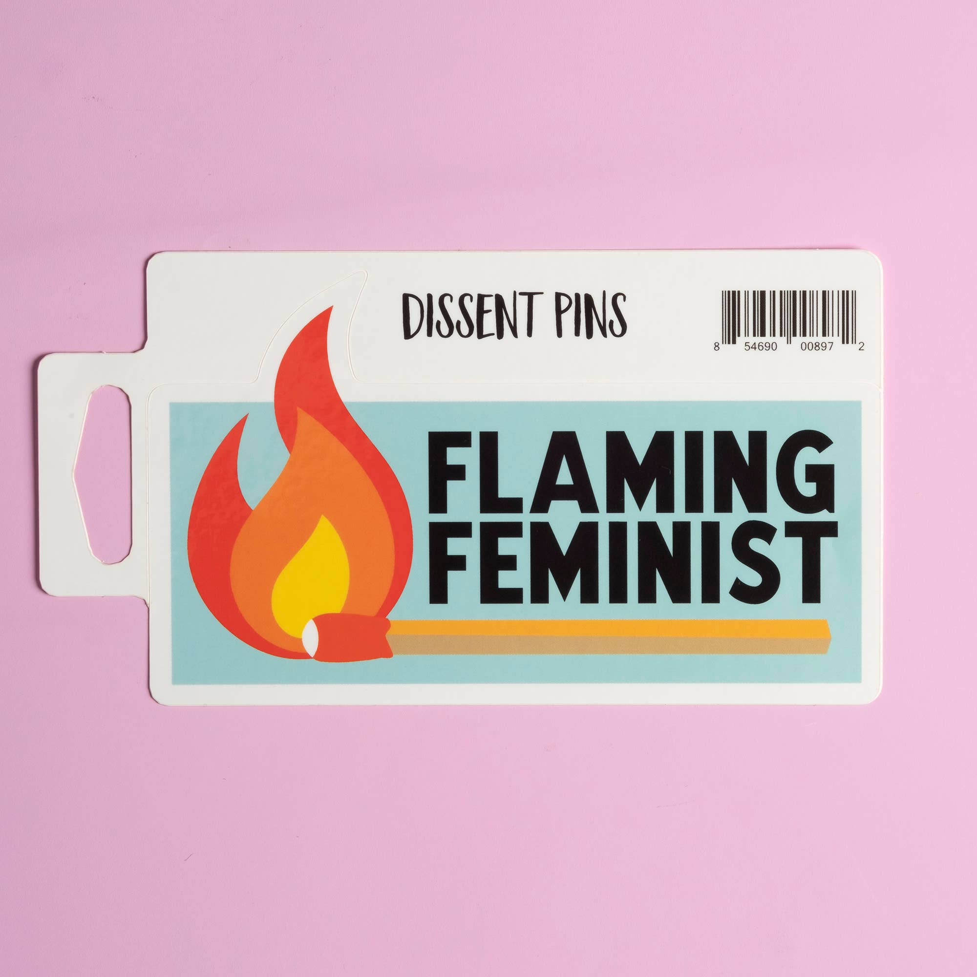 Dissent Pins - Wholesale Sticker - Flaming Feminist Sticker2