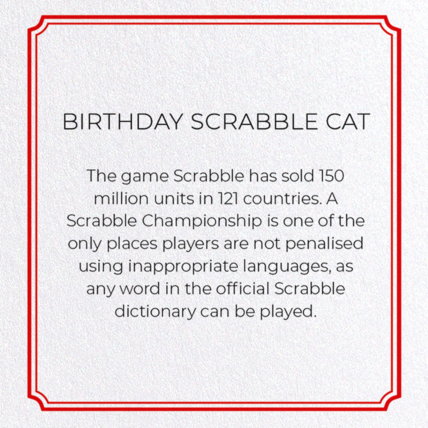 Ezen Trade - Wholesale Birthday Card - BIRTHDAY SCRABBLE CAT: Greeting Card3