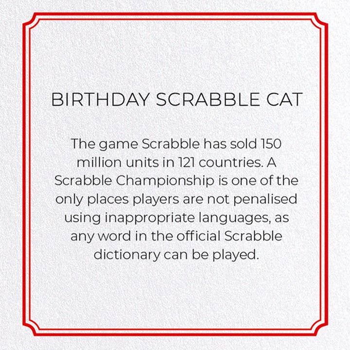 Ezen Trade - Wholesale Birthday card - BIRTHDAY SCRABBLE CAT: Greeting Card3