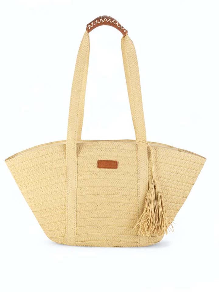 CAPAZO FIBRA NATURAL, CON CREMALLERA, COLOR CREMA (KB3822602 para venta al por mayor de Kbas