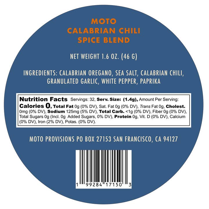 MOTO - Wholesale Dried Spice Mix - CALABRIAN CHILI SPICE BLEND1