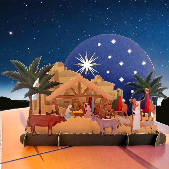 A Holy Night Pop Up Christmas Card for wholesale by Color Pop Cards