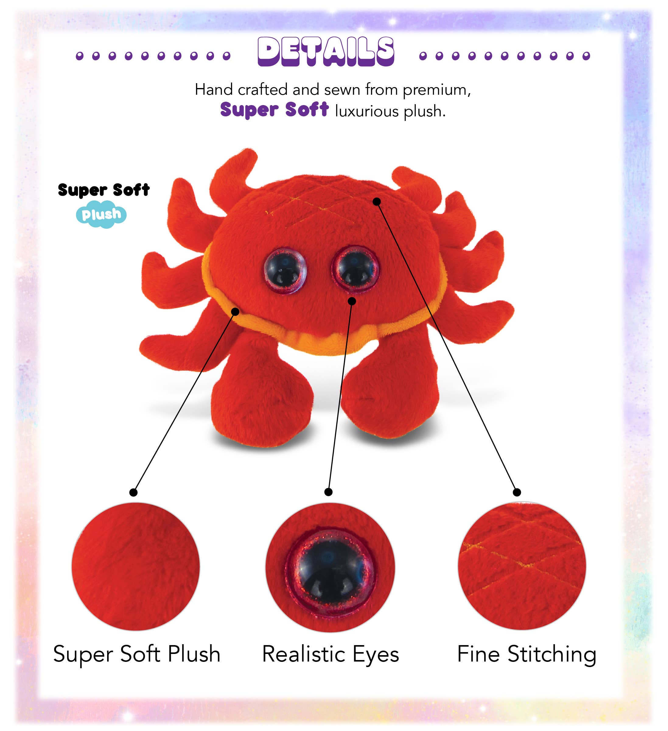 Cota Global - Wholesale Stuffed/Plush Toy - Kids & Baby - Big Eye 6" Plush - Red Crab1