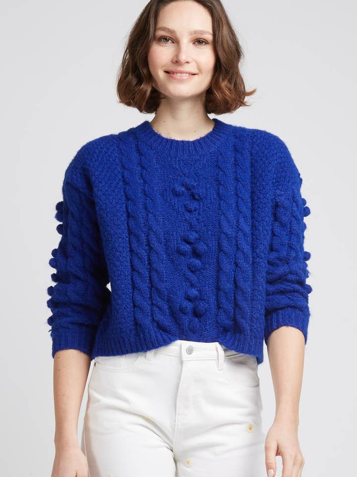 Andy & Lucy - Wholesale Knitted jumper – Women′s - PINOCCHIO - Mohair braided and ball sweater2