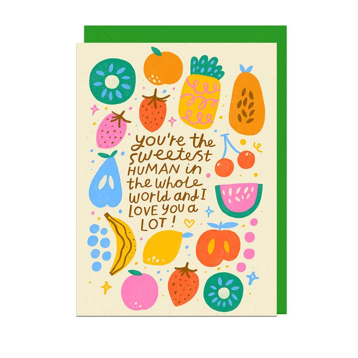 Karte mit grünem Umschlag, süßester Mensch für den Großhandel von Jolly Awesome