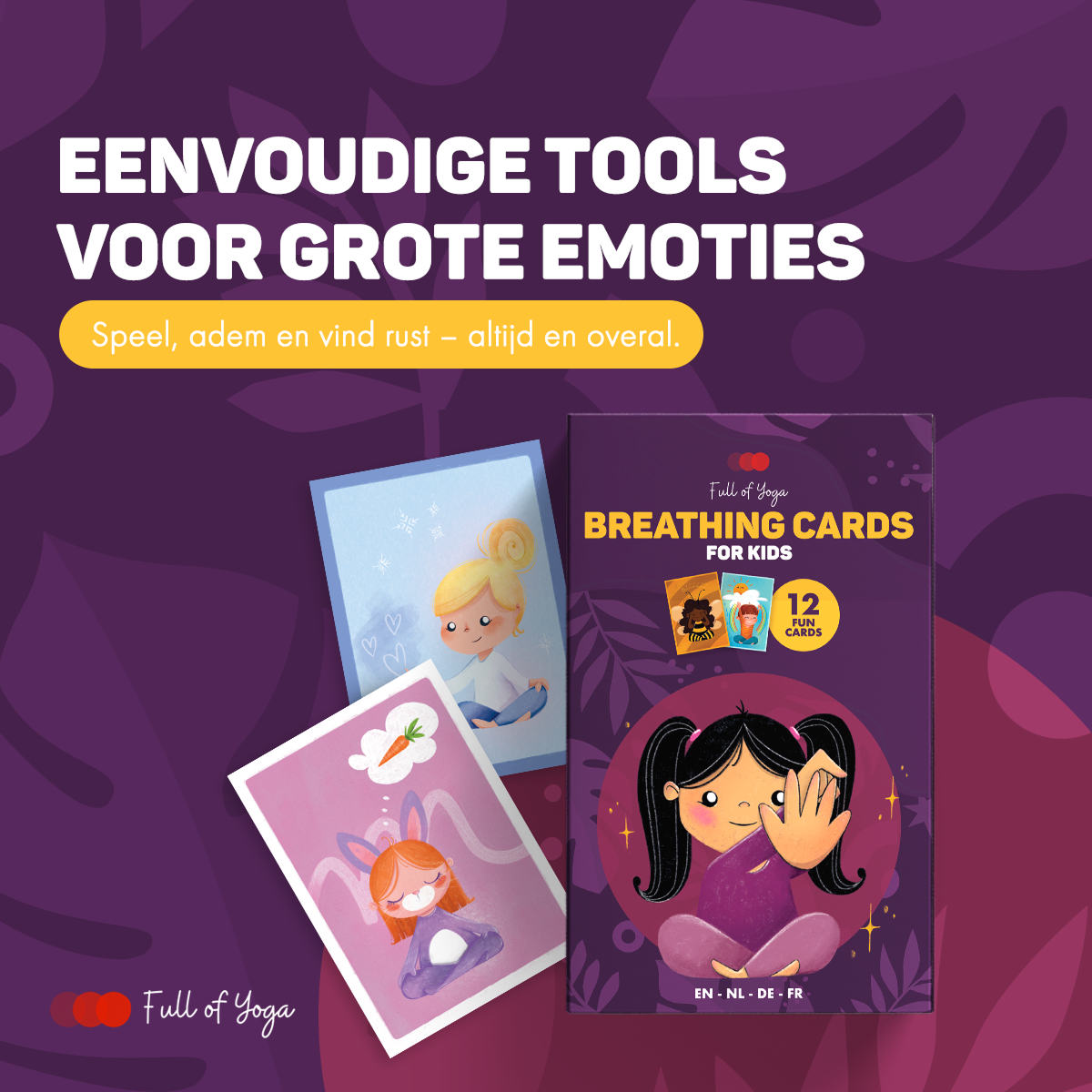 Full of Yoga - Wholesale Learning Cards - Kids & Baby - Ademhalingsoefeningen Kaartenset voor Kinderen – Spelenderwijs tot Rust2