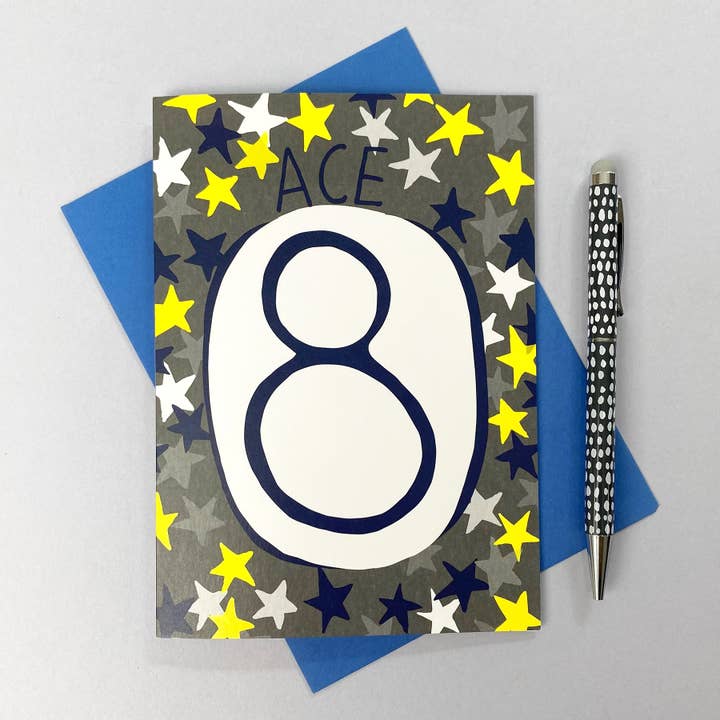 Molly Mae™ - Vendita all'ingrosso Biglietti di auguri - Biglietto di auguri per l'ottavo compleanno per ragazzo — Biglietto d'auguri per bambino di