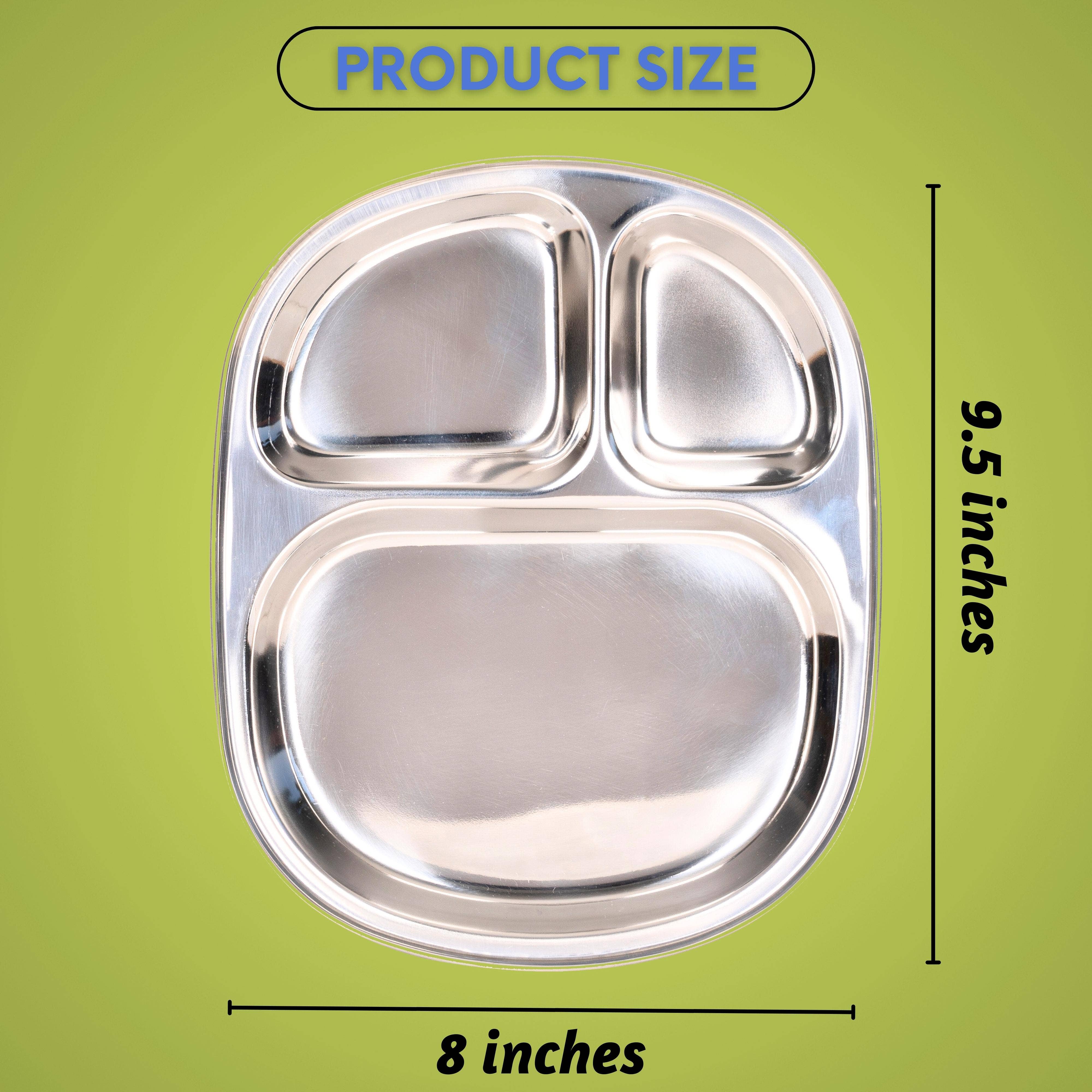 Fibre & Shoot – wholesale Tallrikar – Rostfri plåt - Oval (Medium: 3 fack)1