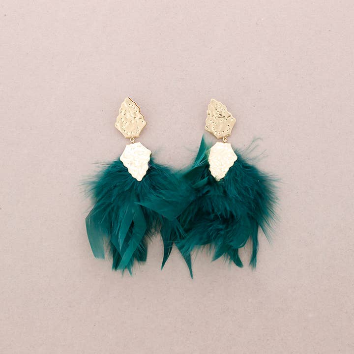 Sonata - Wholesale Snap Jewelry - Metal Feather Earrings5