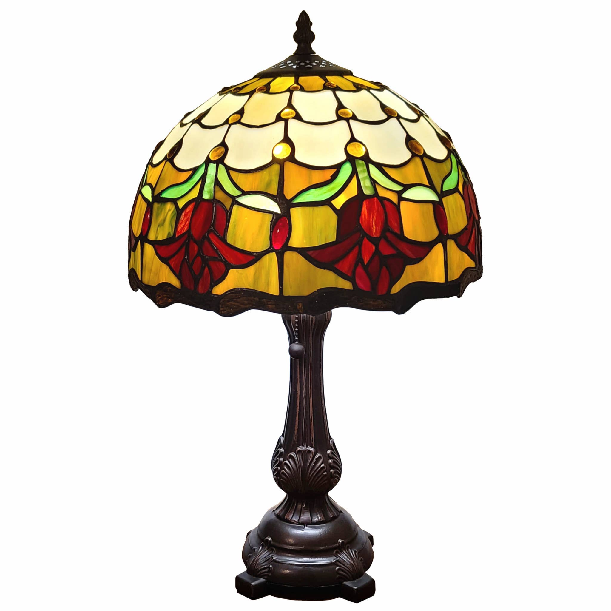 HomeRoots - Wholesale Accent/Desk Lamp - 19" Tiffany Style Red Tulips Table Lamp0