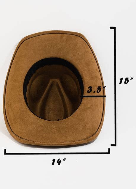 Love and Thyme - Wholesale Cowboy Hat - Women's - Studded Flower Faux Suede Cowboy Hat1