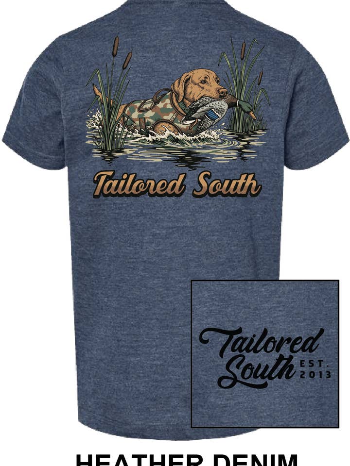 Tailored South Hat Co. - Wholesale Screen Printed T-Shirt - Kids - TS031Y - Youth Walking Lab - Heather Denim