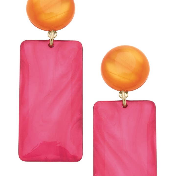 Orecchini Geometrici in Resina Marmorizzata Sophie per la vendita all'ingrosso da parte di Canvas Style