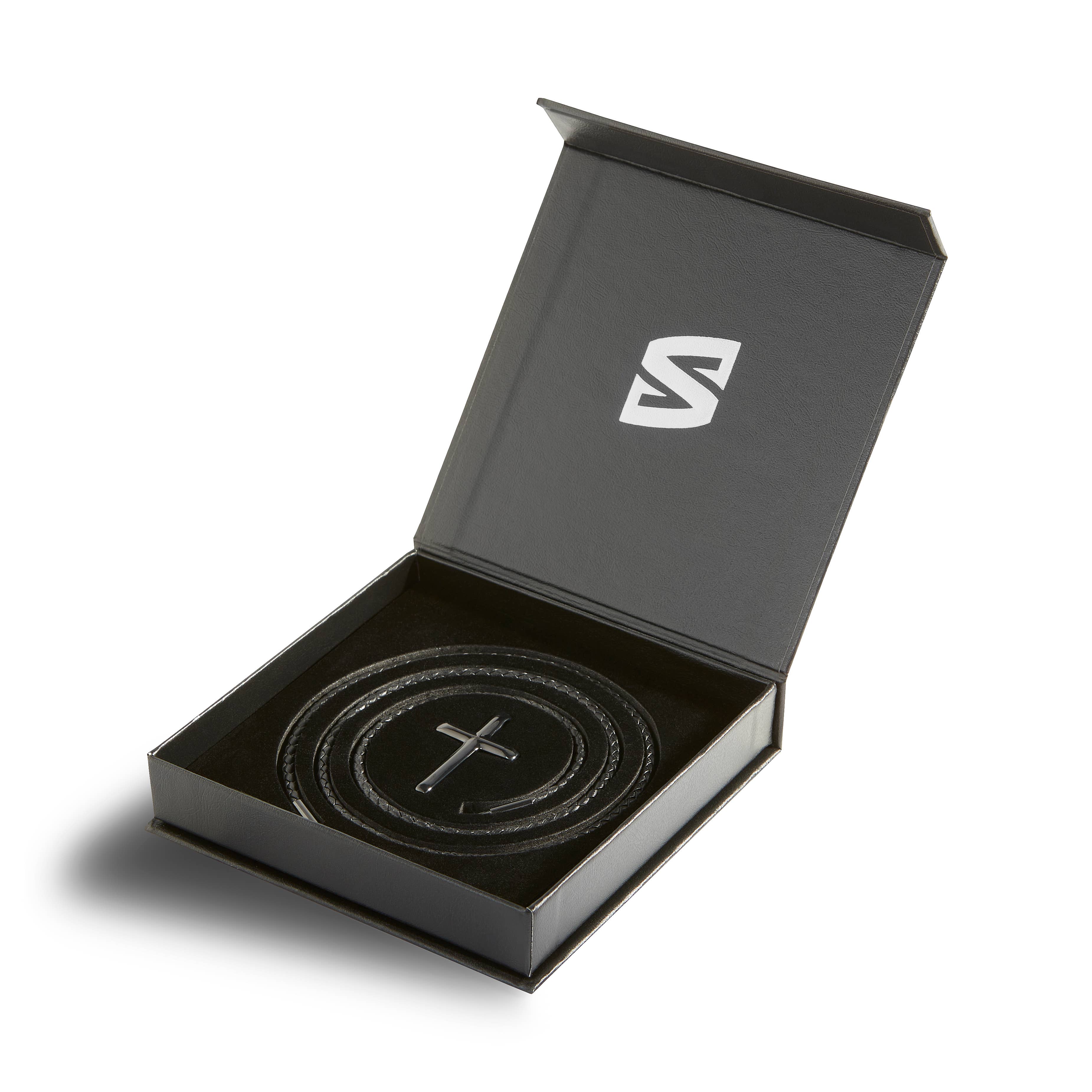 SERASAR – Engroshandel Smykker - Herre – Læder halskæde „Cross“ - sort - N0101