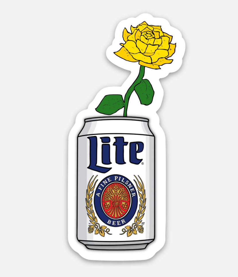 inviting affairs paperie - Wholesale Sticker - Beer Can Flower Sticker – Inspired by Miller Lite 1