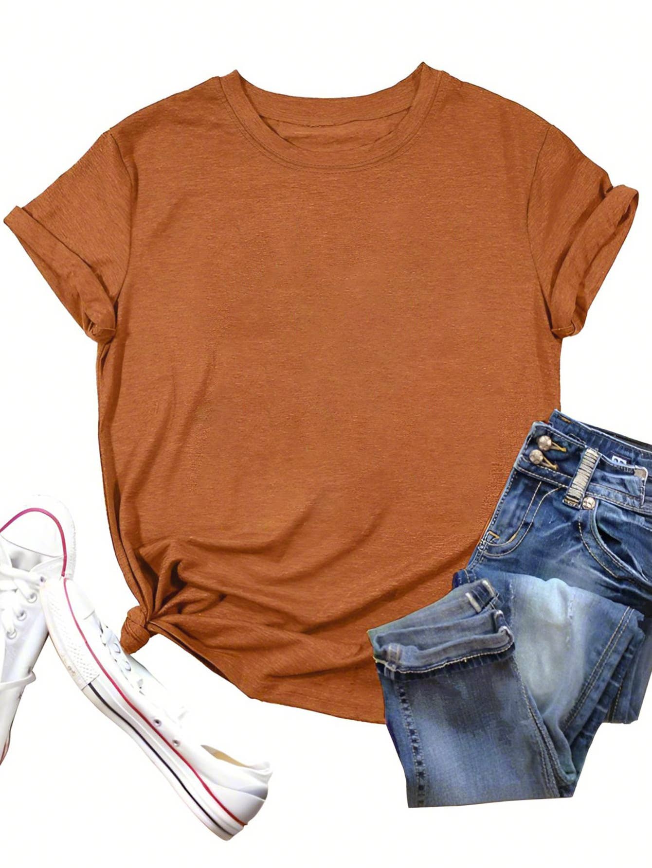 Lily Clothing - Wholesale T-Shirt - Women's - LOOSE SOLID COLOR SHORT SLEEVED T SHIRT_CWTTS074713