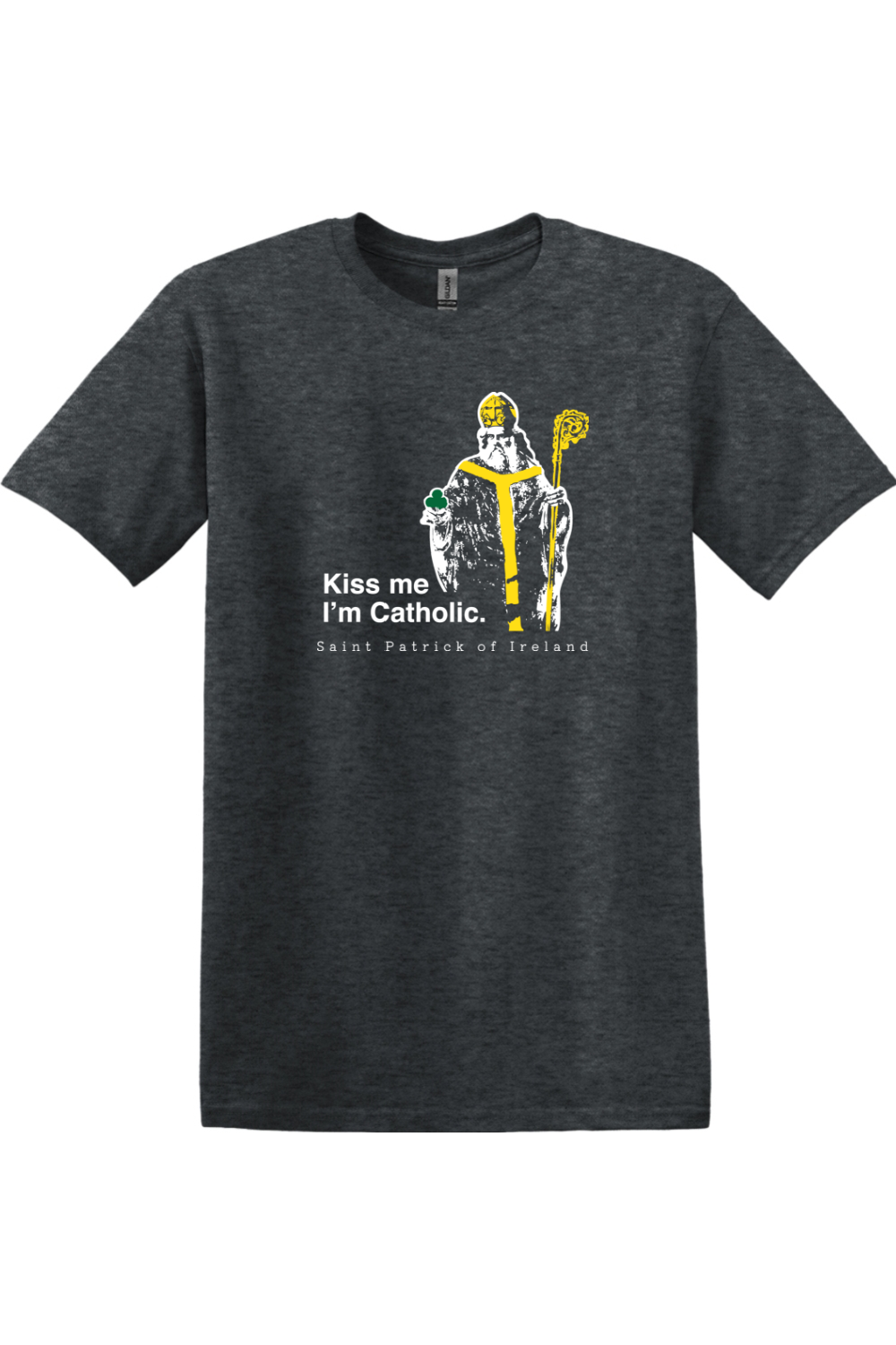 Sock Religious - Wholesale Screen Printed T-Shirt - Unisex - Kiss Me, I'm Catholic - St. Patrick of Ireland Adult T-shirt6