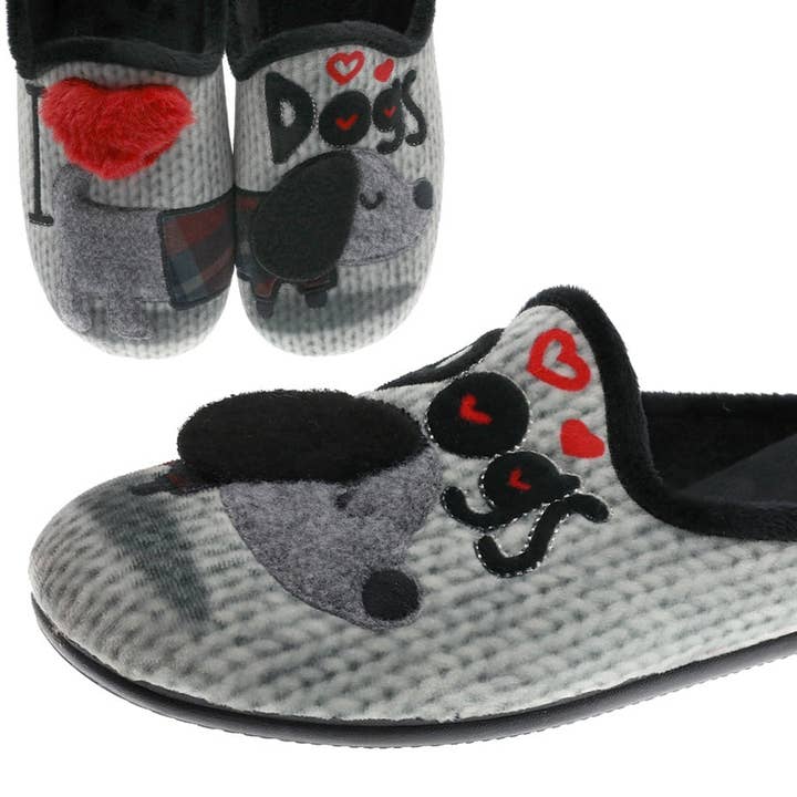 Grauer Indoor-Slipper für Damen Beppi-2195500 für den Großhandel von BeShoes Distribuição