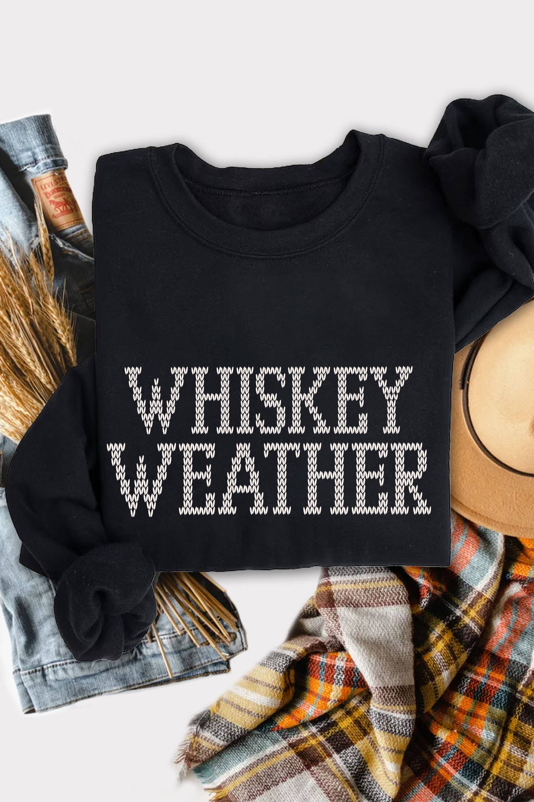 Rustee Clothing - Vente Sweat-shirt à imprimés – femme - SWEAT-SHIRTS BROSSÉS À MOTIF WHISKEY WEATHER 9