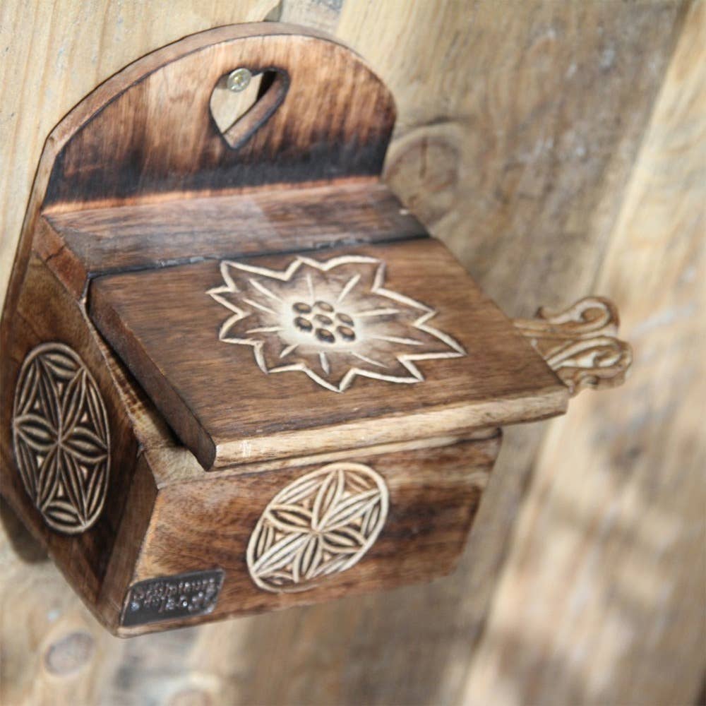 LES SCULPTEURS DU LAC – Galheteiro por atacado – Caixa de sal de madeira queimada2