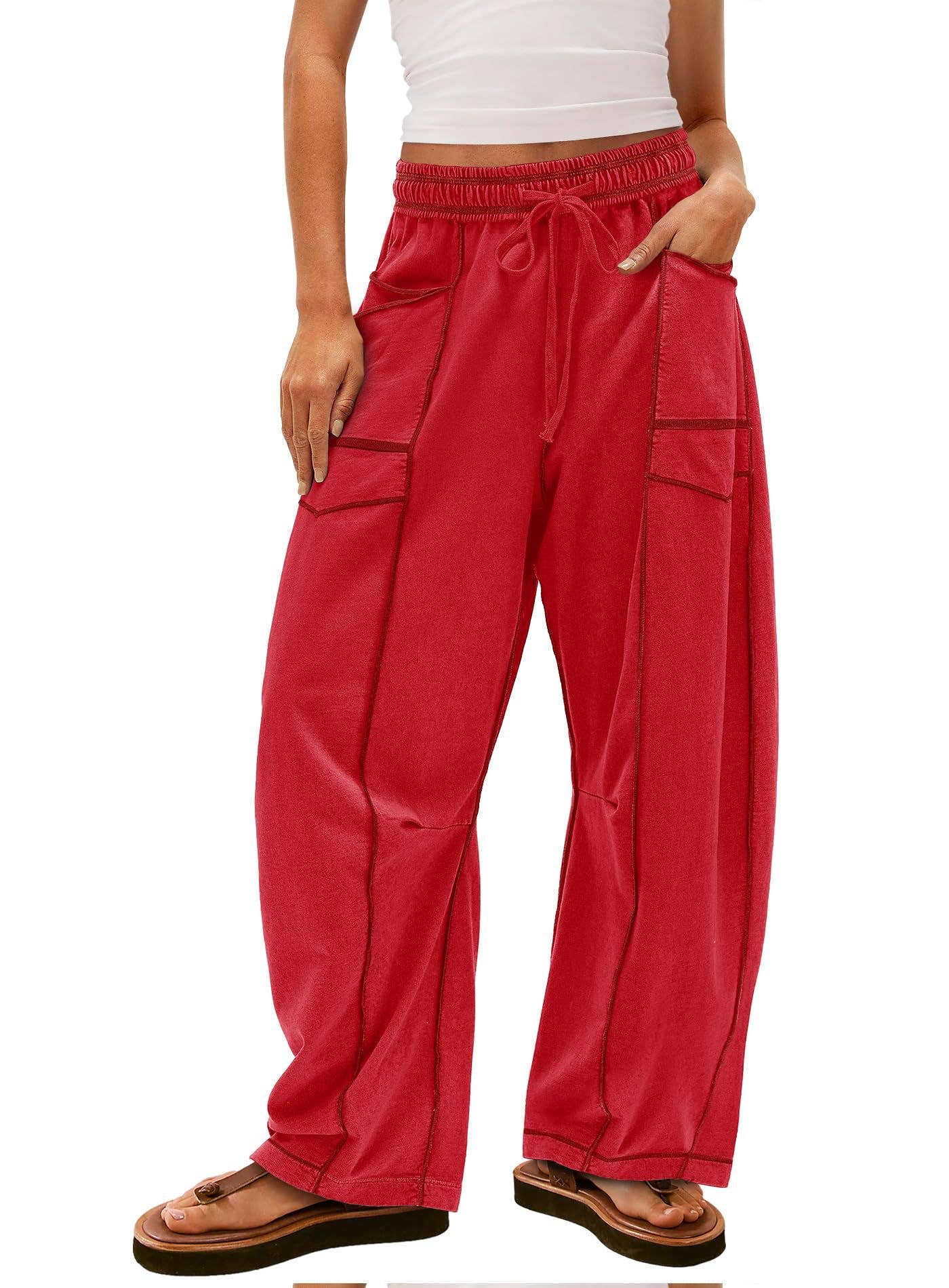 Lily Clothing - Wholesale Pants - Women's - Casual stretched-waist drawstring sweatpants5