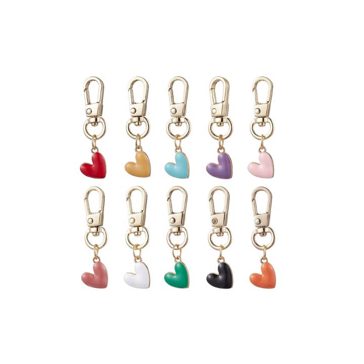 Gold Sweet Spin Heart Charm | Shoe & Purse Charm - Assorted for wholesale by The Charm Bar Company