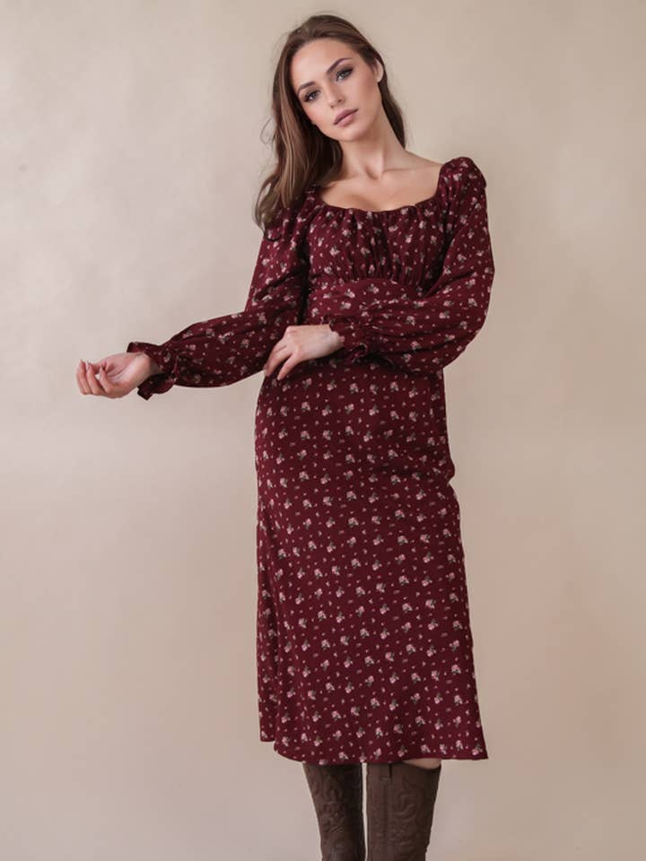 VERY J - Wholesale Dress - Women's - ND31864-Floral Printed Back Tie Mini Dress3