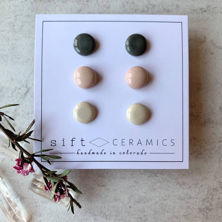 Sift Ceramics - Wholesale Jewelry Set - Ceramic Earring Simple Stud Pack