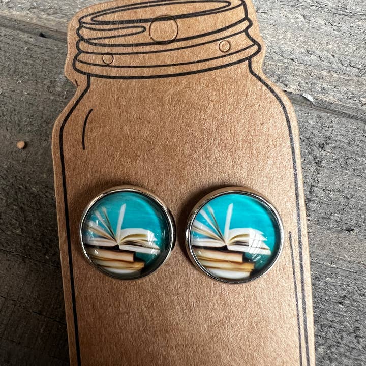 Jill's Jewels - Vente Clous d'oreille - Boucles d'oreilles Book Stud Boucles d'oreilles Book Lover Reader2