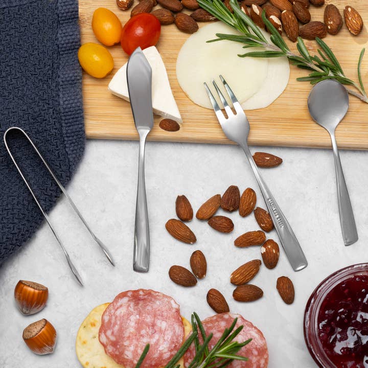 Fox Run Brands - Wholesale Kitchen Utensil Set - Ironwood Stainless Steel Charcuterie Utensil Set of 8