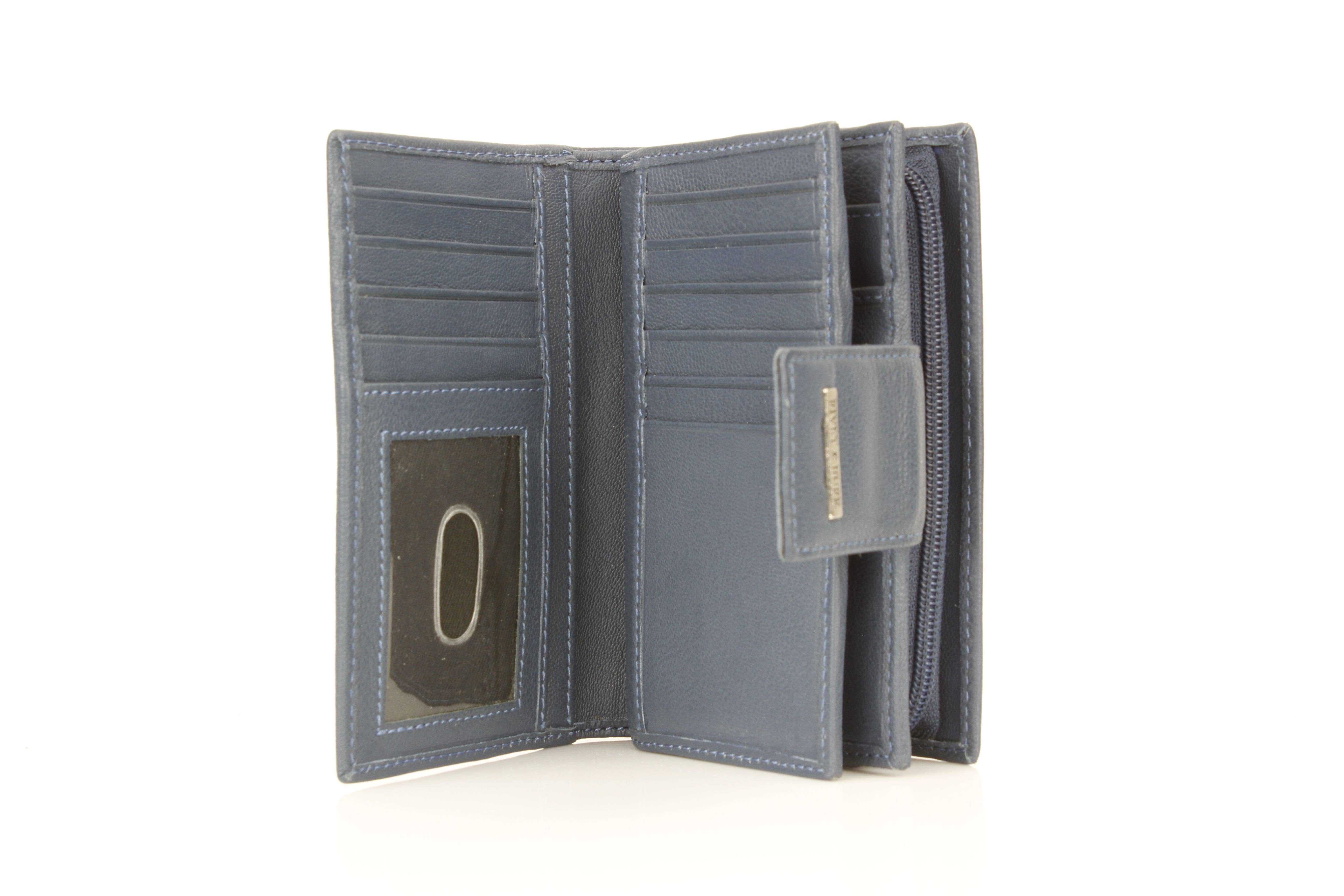 Leather Impressions Inc - Wholesale Wallet - Women's - Snap Leather Clutch Wallet | Zip Pocket RB LW 21 100127