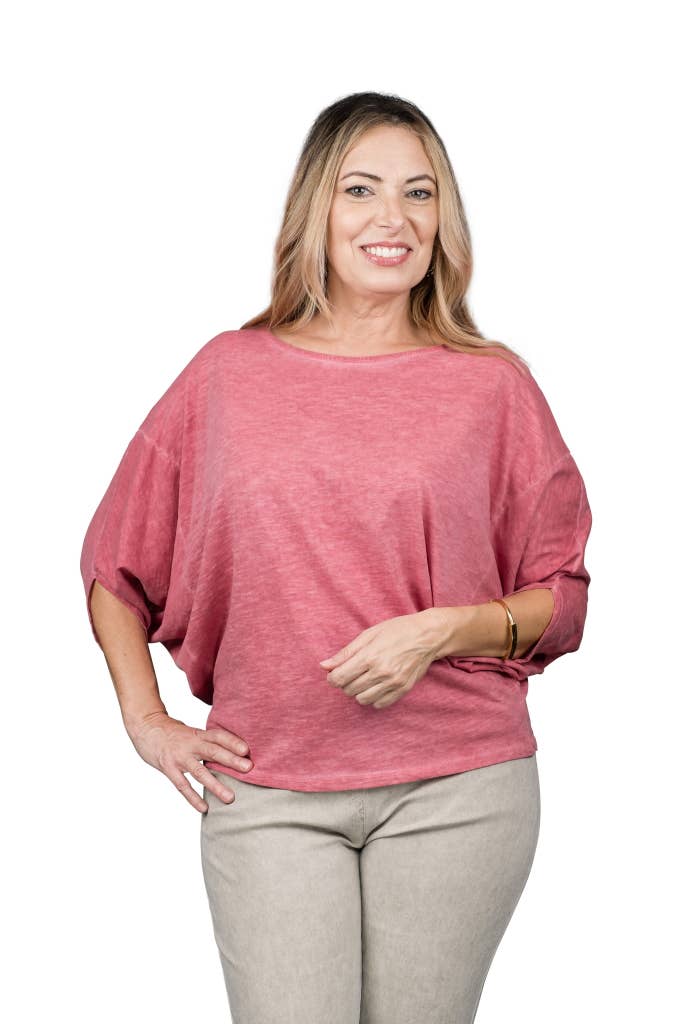 TINA Stephens Italy/Tees By Tina - Wholesale T-Shirt - Women's - Omaria Batwing Crop Top (BSS171)2