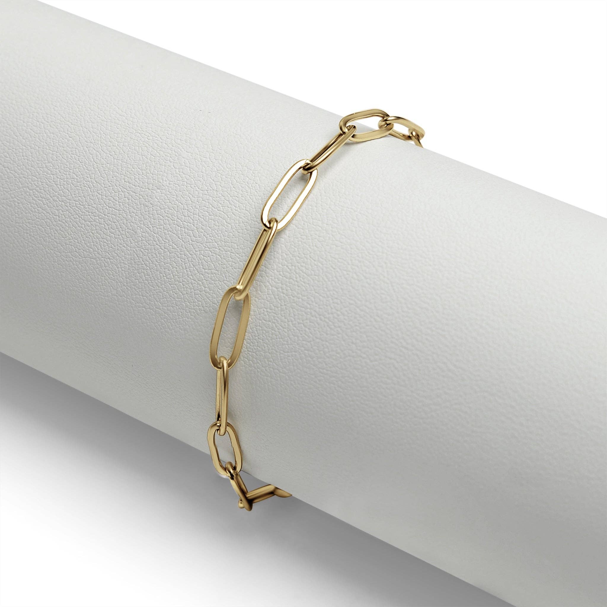 WJW - Wholesale Link & Chain Bracelet - Stainless Steel Paperclip with Charm Keeper Chain Bracelet14