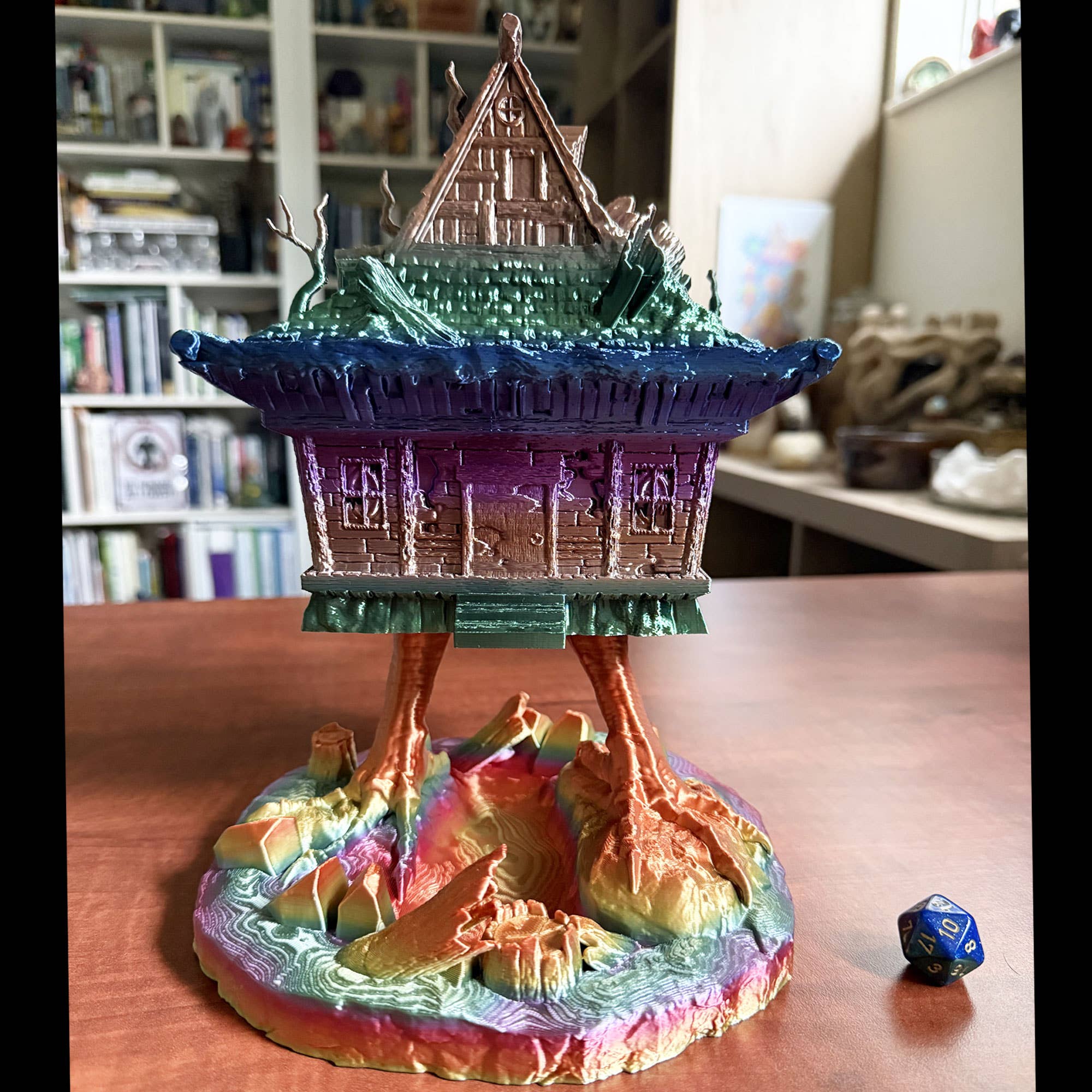 American Carver LLC - Wholesale Dice - Baba Yaga Hut Dice Tower | TTRPG, D&D, Pathfinder, CoC1