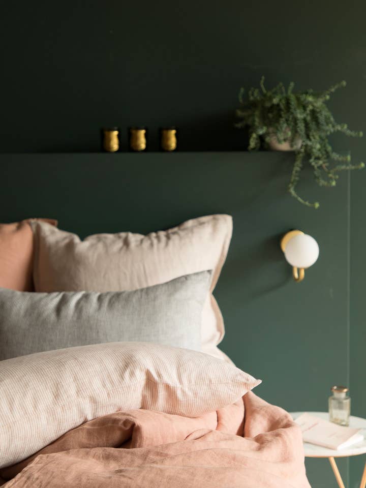 Washed linen duvet cover Clay for wholesale by Gabrielle Paris