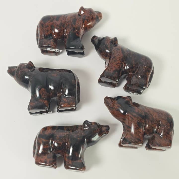 Mahogany Obsidian Bear ~ Polished Crystal Carvings ~ Mineral for wholesale by Aquamarine Daydream Wholesale
