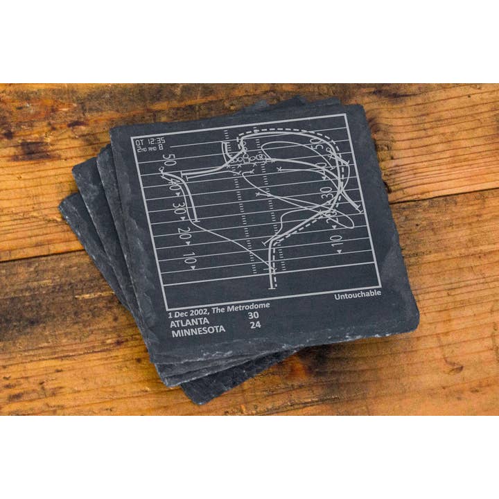 Greatest Falcons Plays: Slate Coasters (Set of 4) for wholesale by Playbook Products