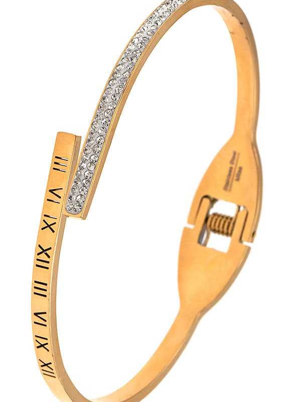 BRACCIALE FLEX CON PAVÉ DI GEMME CON NUMERI ROMANI 071 per la vendita all'ingrosso da parte di anbfashion