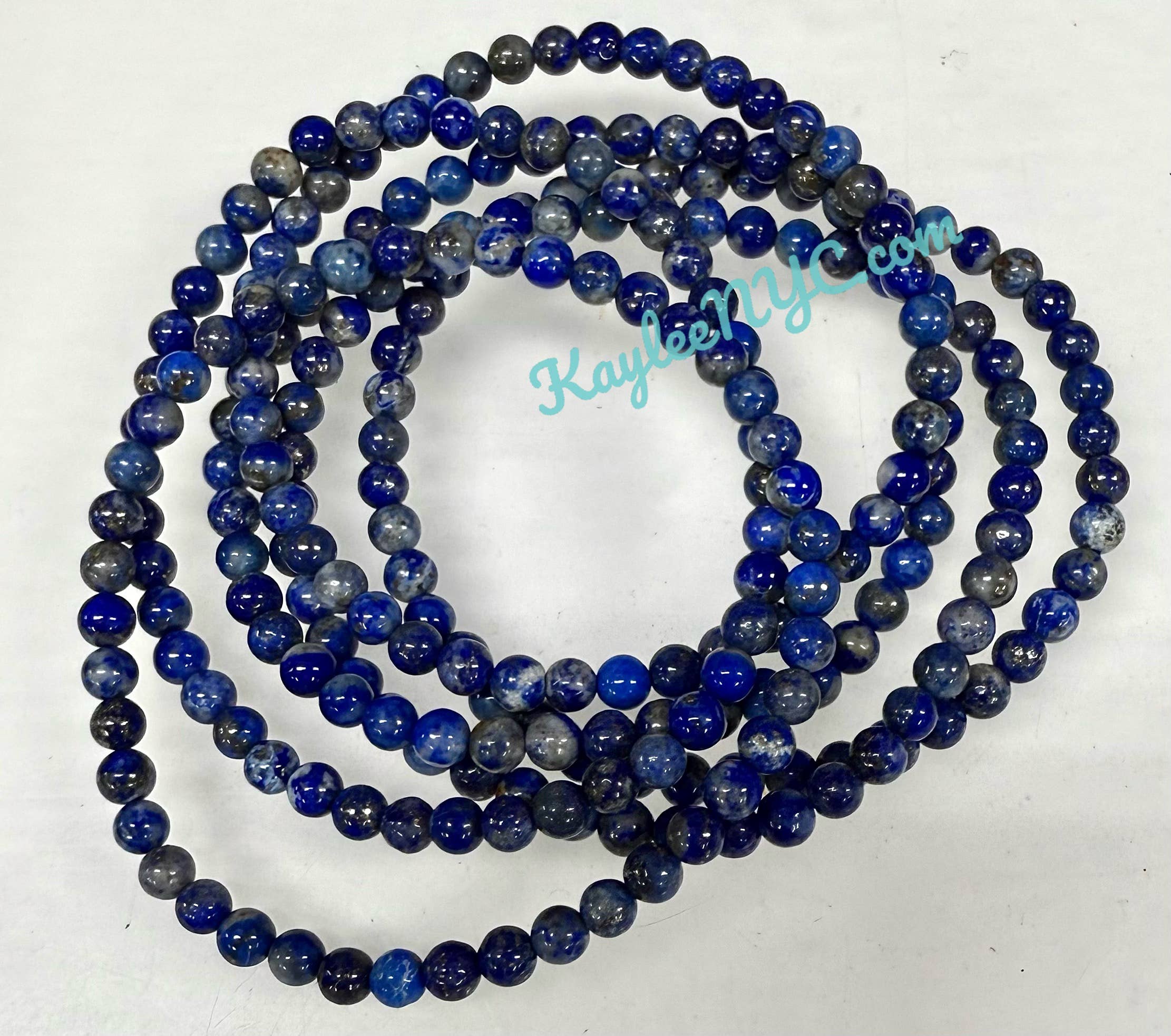 KayleeNYC - Wholesale Beaded Bracelet - Natural Lapis Lazuli 4mm 7.5” Crystal Healing Energy3