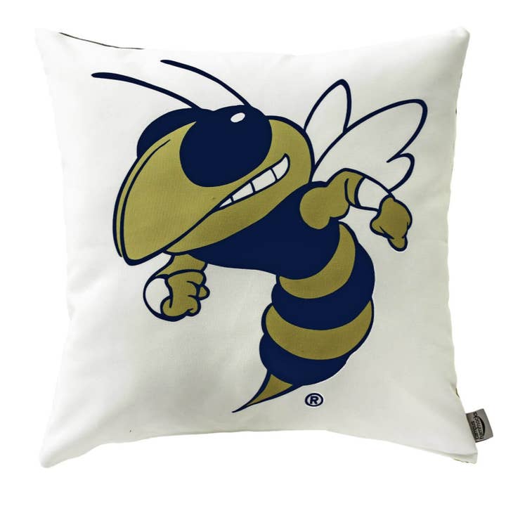 Georgia Tech Yellow Jackets Throw Pillow Cover- Licensed for wholesale by Campus Hammocks