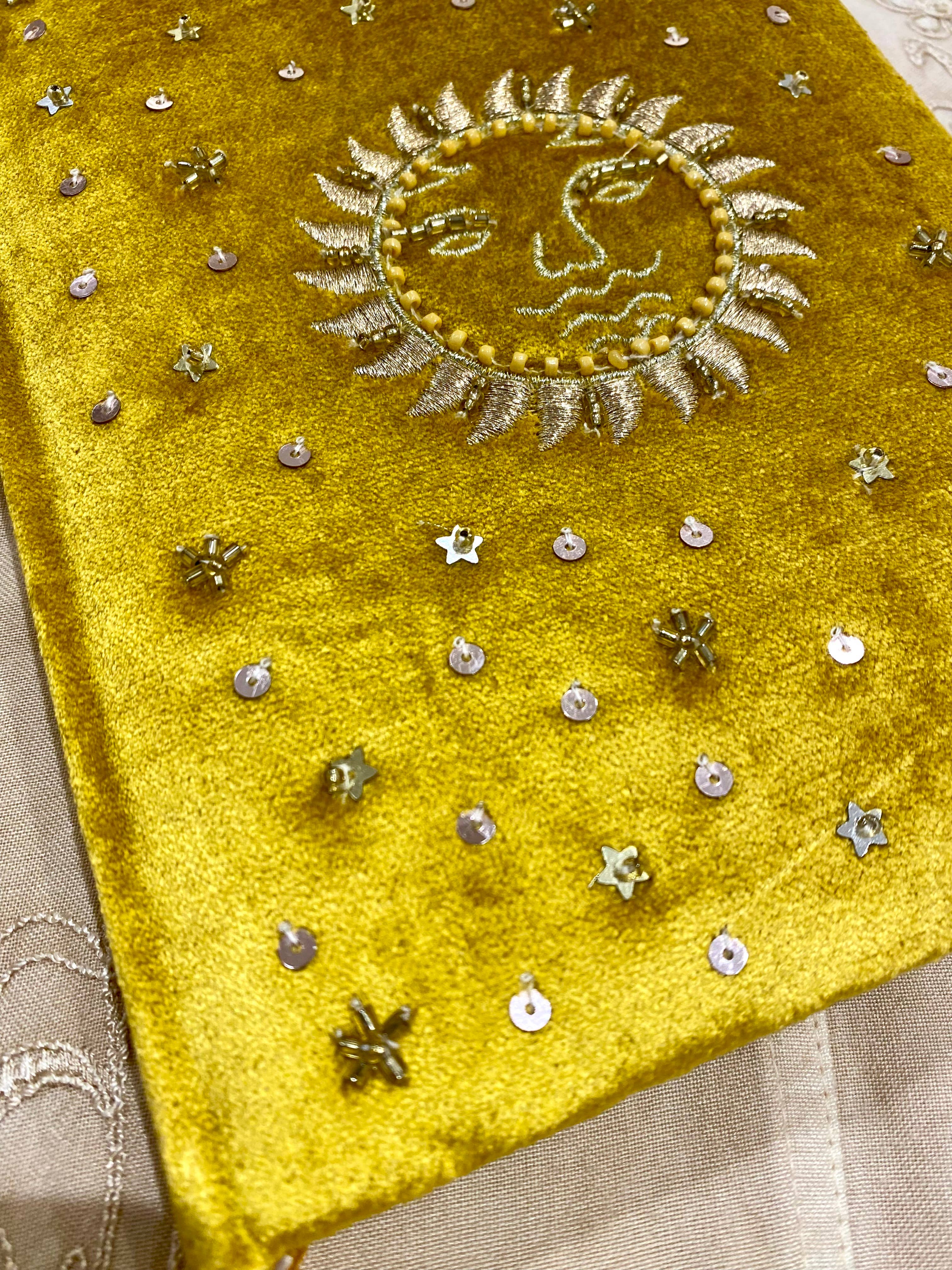 Temple of Treasure - Wholesale Notebook - Velvet Beaded Notebook Sun Yellow4