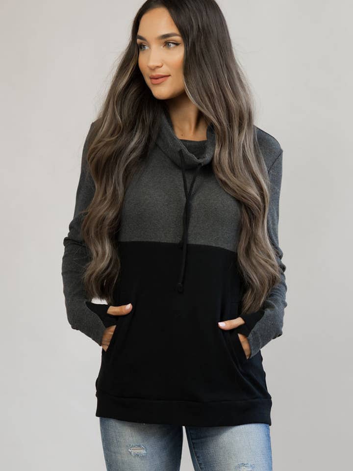 Pull en molleton d'allaitement - Colorblock pour la vente par Nursing Queen