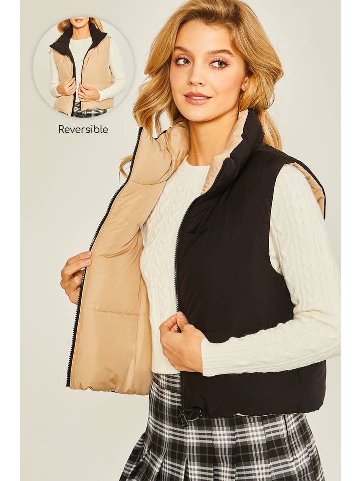 42POPS - Wholesale Outerwear Vest - Women's - "..._ SI-24975 Reversible Puffer Vest5